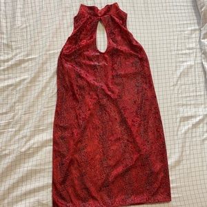 Snakeskin print red gogo dress